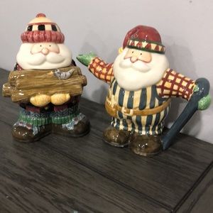 Debbie Mumm Christmas Sugar Creamer Set Woodland Santa Sakura 6"